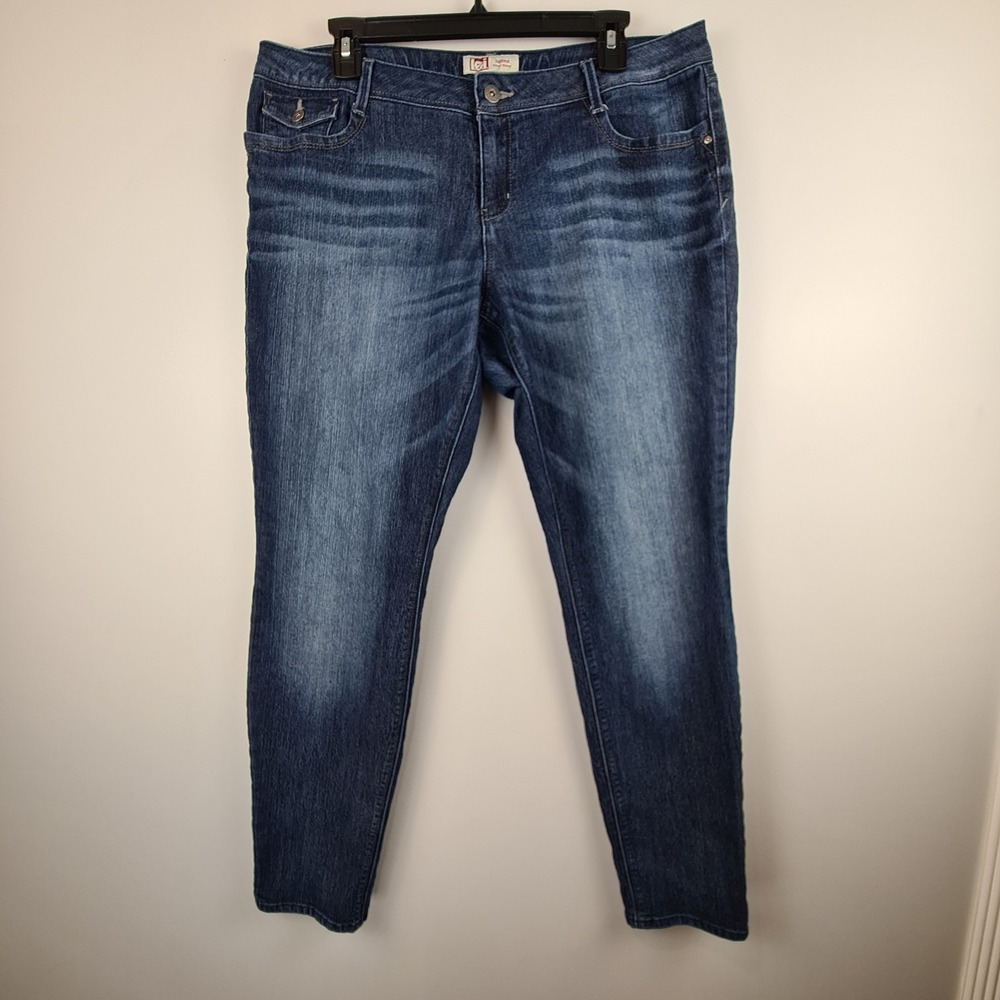 l.e.i. Jeans Selena Curvy Skinny Womens 17 Stretch Denim Pockets LEI Y2K Junior